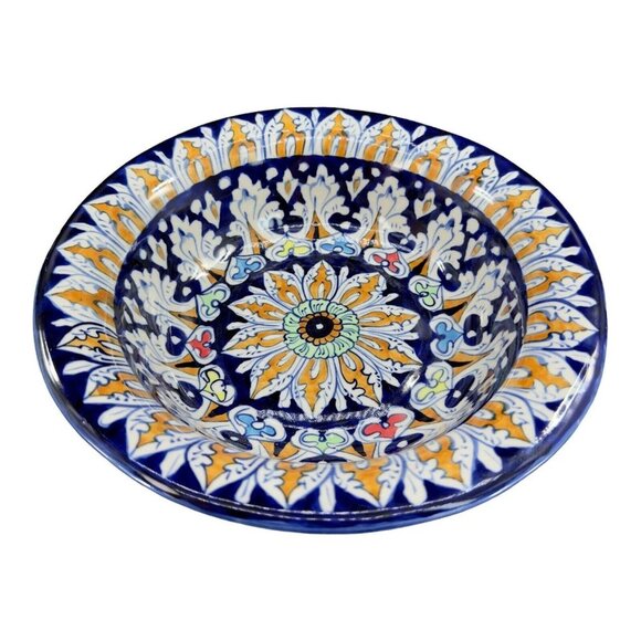 Hand Made Polish Pottery Bowl Dish Poland Ceramic Colorful Pattern Hand Painted - Picture 3 of 12